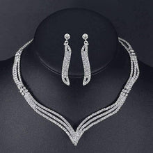 Silver Color Rhinestone Crystal Bridal Jewelry Sets For Women Bridal Jewelry Sets mecresh Official Store 