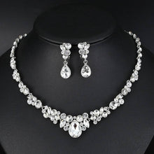 Silver Color Teardrop Jewelry Sets Bridal Jewelry Sets mecresh Official Store Pin Clear