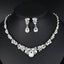 Silver Color Teardrop Jewelry Sets Bridal Jewelry Sets mecresh Official Store Pin Clear 