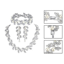 Silver Gold Simulated Pearl Jewelry Sets Bridal Jewelry Sets mecresh Official Store