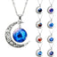 Silver Necklace with Moon Design Chain Necklaces FAMSHIN Official Store 