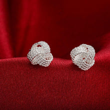 Silver Plated Tennis Net Stud Earrings Stud Earrings S925Jewelry Store