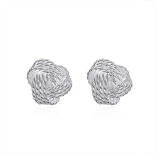 Silver Plated Tennis Net Stud Earrings Stud Earrings S925Jewelry Store 