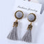 Small Tassel Face Fringed Earrings Drop Earrings XP Official Store Red A 