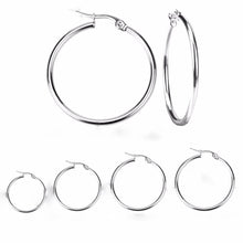 Stainless Steel Circle Hoop Earrings Hoop Earrings LUXUSTEEL Official Store steel 10mm