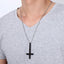 Stainless Steel Inverted Cross Necklace Pendant Necklaces VNOX official store 