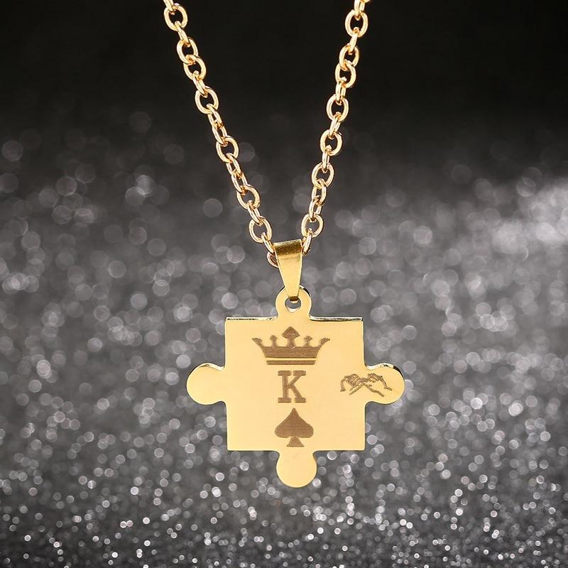 Stainless Steel K & Q Tag Couple Necklaces Pendant Necklaces AZIZ BEKKAOUI Official Store 