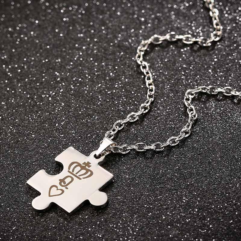 Stainless Steel K & Q Tag Couple Necklaces Pendant Necklaces AZIZ BEKKAOUI Official Store 