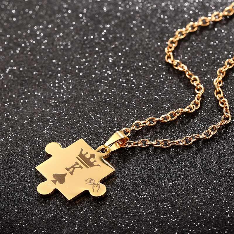 Stainless Steel K & Q Tag Couple Necklaces Pendant Necklaces AZIZ BEKKAOUI Official Store 