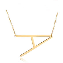 Stainless Steel Personalized Letter Necklace Pendant Necklaces SKQIR Official Store A Gold Chain 