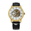 Stainless Steel Skeleton Design Mechanical Watch For Men Mechanical Watches T-WINNER Official Store LEATHER GOLD WHITE 