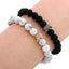 Stone Beads Bangle Jewelry with Alloy Crown Design Strand Bracelets The home of beautiful ornaments 