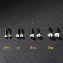 Surgical Steel Crystal Earring Jewelry Body Jewelry yang yang li 3mm Black