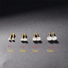 Surgical Steel Crystal Earring Jewelry Body Jewelry yang yang li 3mm Gold