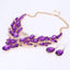 Swan Pendant Blue Crystal Bridal Jewelry Sets For Women Bridal Jewelry Sets Carol Jewelry Purple Gold 