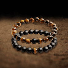 Tiger Eye and Natural Lava Stone Strand Bracelet For Unisex Use Strand Bracelets Princess jewelrys Store 
