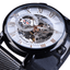 Transparent Case 3D Logo Engraving Men’s Mechanical Watch Mechanical Watches GMT Black White 