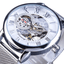 Transparent Case 3D Logo Engraving Men’s Mechanical Watch Mechanical Watches GMT White 