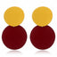 Uneven Metal Round Earrings Drop Earrings xiyanike Official Store Yellow Red 