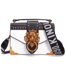 Versatile Metal Lion Head Small Shoulder Bag for Women Shoulder Bags SHYOJO Finest Store White (30cm<Max Length<50cm)