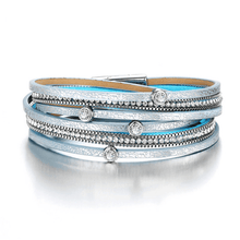Vintage Crystal Stone Jewelry with Feather Design Wrap Bracelets IF ME Official Store BJDY720