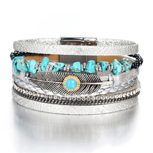 Vintage Crystal Stone Jewelry with Feather Design Wrap Bracelets IF ME Official Store BJDY721