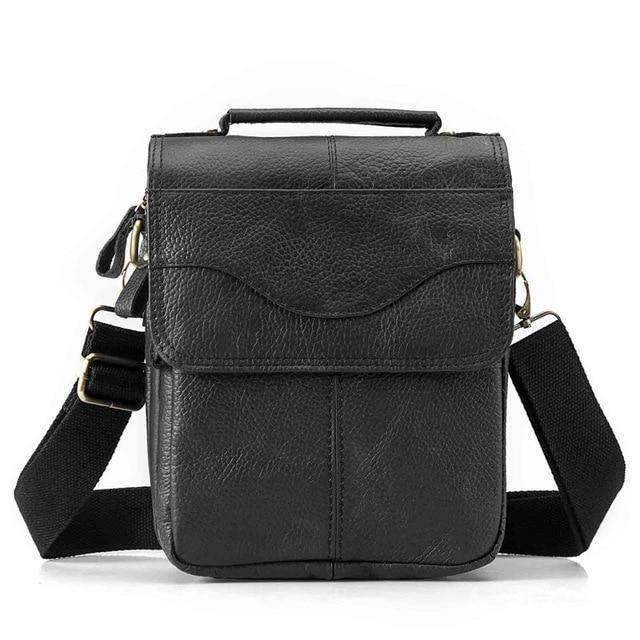 Vintage Genuine Leather Shoulder Crossbody Bag for Men Crossbody Bags GuangZhou CoolCow Leather Industry CO.,LTD Black 