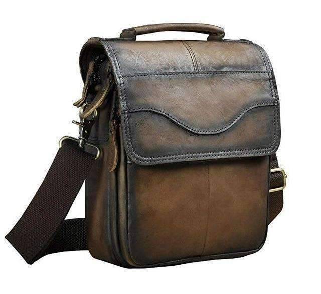 Vintage Genuine Leather Shoulder Crossbody Bag for Men Crossbody Bags GuangZhou CoolCow Leather Industry CO.,LTD dark brown 