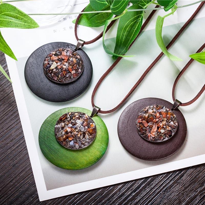Vintage Wooden Plant Necklaces Pendant Necklaces Coostuff Official Store 