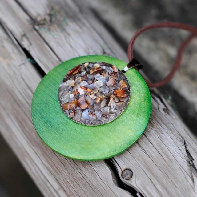 Vintage Wooden Plant Necklaces Pendant Necklaces Coostuff Official Store Green 