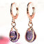 Water Drop CZ Crystal Earrings Drop Earrings GUVIVI Official Store Purple 