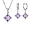 Women’s 925 Sterling Silver Pendant Bridal Jewelry Set With Crystal Bridal Jewelry Sets PATICO Official Store Purple 