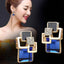 Women’s Vintage Long Square Gold Color Crystal Big Stud Earrings Stud Earrings LYIYUNQ Official Store 