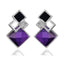Women’s Vintage Long Square Gold Color Crystal Big Stud Earrings Stud Earrings LYIYUNQ Official Store E012 G Blue 