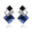 Women’s Vintage Long Square Gold Color Crystal Big Stud Earrings Stud Earrings LYIYUNQ Official Store E012 S Blue 