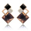 Women’s Vintage Long Square Gold Color Crystal Big Stud Earrings Stud Earrings LYIYUNQ Official Store E012 S Purple 