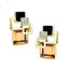 Women’s Vintage Long Square Gold Color Crystal Big Stud Earrings Stud Earrings LYIYUNQ Official Store E109 champagne 