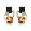 Women’s Vintage Long Square Gold Color Crystal Big Stud Earrings Stud Earrings LYIYUNQ Official Store E122 Blue 